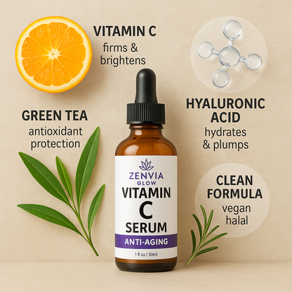 ZenviaGlow Vitamin C Serum – Brightening & Anti-Aging (30ml)